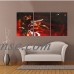 3 Panels 3D Flower Abstract Drawing Canvas Unframed Painting Wall Hanging Picture Wall Sticker Decor Frameless Art Picture  48*24inch For Living Home Room   
